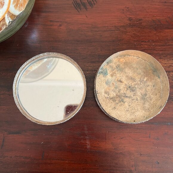 Rare Vintage Cat & Frog Jewelry Vanity Trinket Box Asian Make Up Mirror 1930-50s - Picture 8 of 8